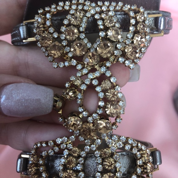 Gently used rhinestone strappy heels - Picture 7 of 7